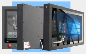 FlatMan AR270 ist ein 27&quot; HMI Multitouch-Panel-PC mit HD oder UHD Auflösung zur Betrachtung von CAD Konstruktionen im Fertigungsbereich 